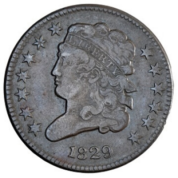 1829 classic head large cent reverse