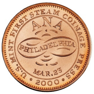 first steam coinage press commemorative token