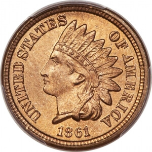 1861 indian head cent obverse