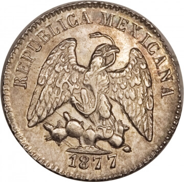 1877 mexico 5 centavos obverse