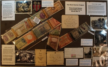 collector exhibit of paper money at a show