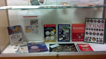 display cabinet with coins