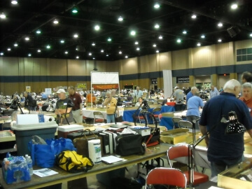 wide view of a coin show