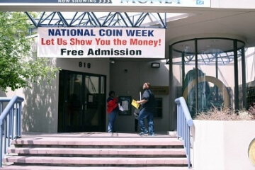national coin week banner at the money museum