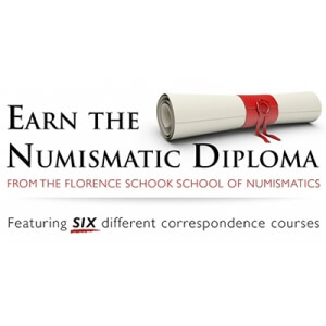 "earn the numismatic diploma" graphic