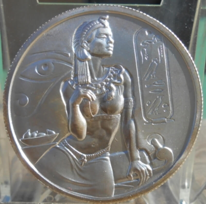 Ultra High Relief 2 oz Silver Round Cleopatra Egyptian Gods Series