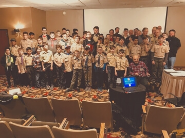 large group of boy scouts