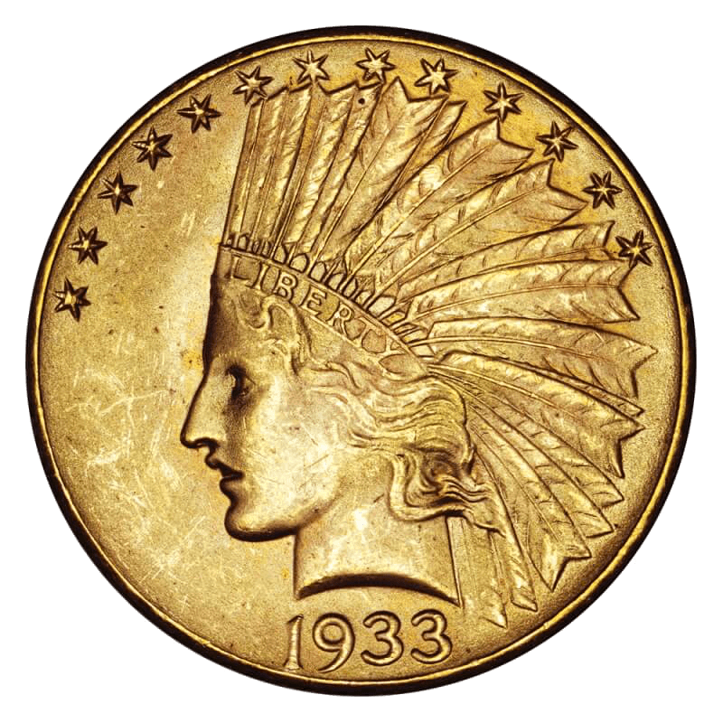 1933 gold eagle transparent