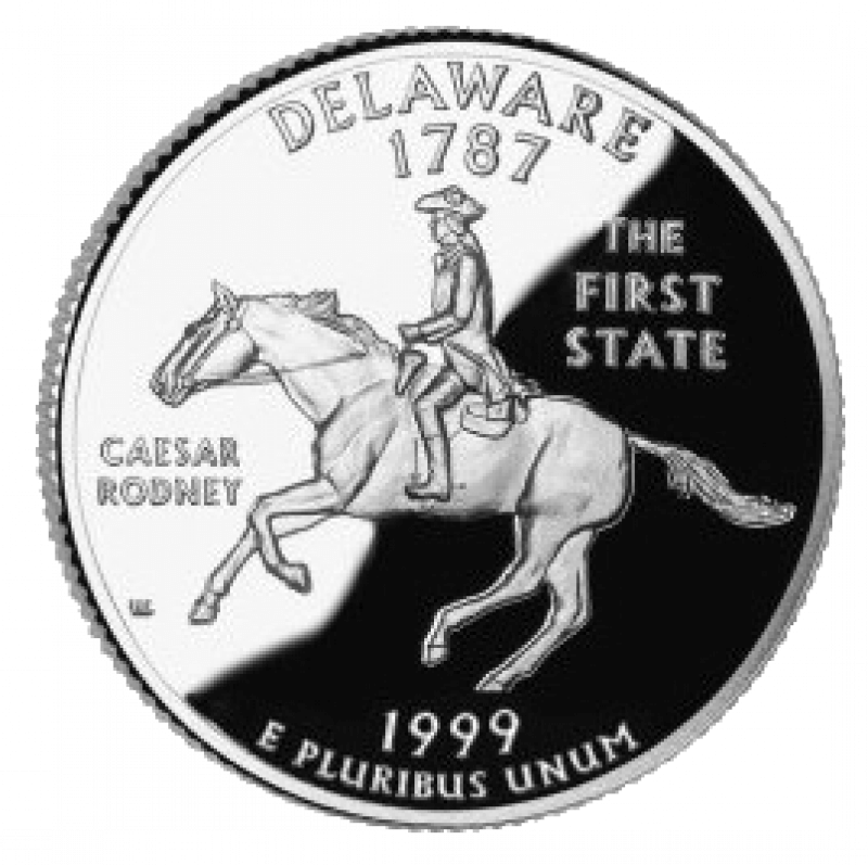 1999 deleware state quarter reverse