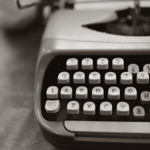 typewriter black and white