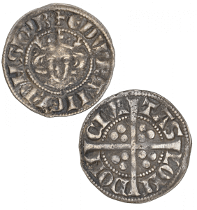 England, London, Edward II, 1307-1327, Silver Penny. Obverse: EDWAR ANGL DNS HYB, Edward II facing w