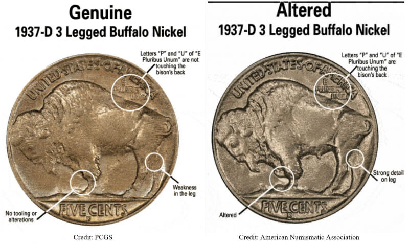 counterfeit buffalo nickel