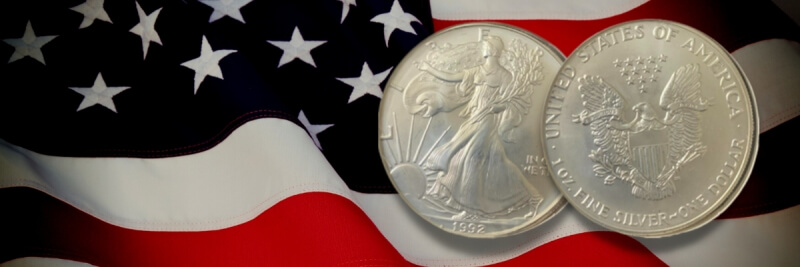 silver eagle american flag