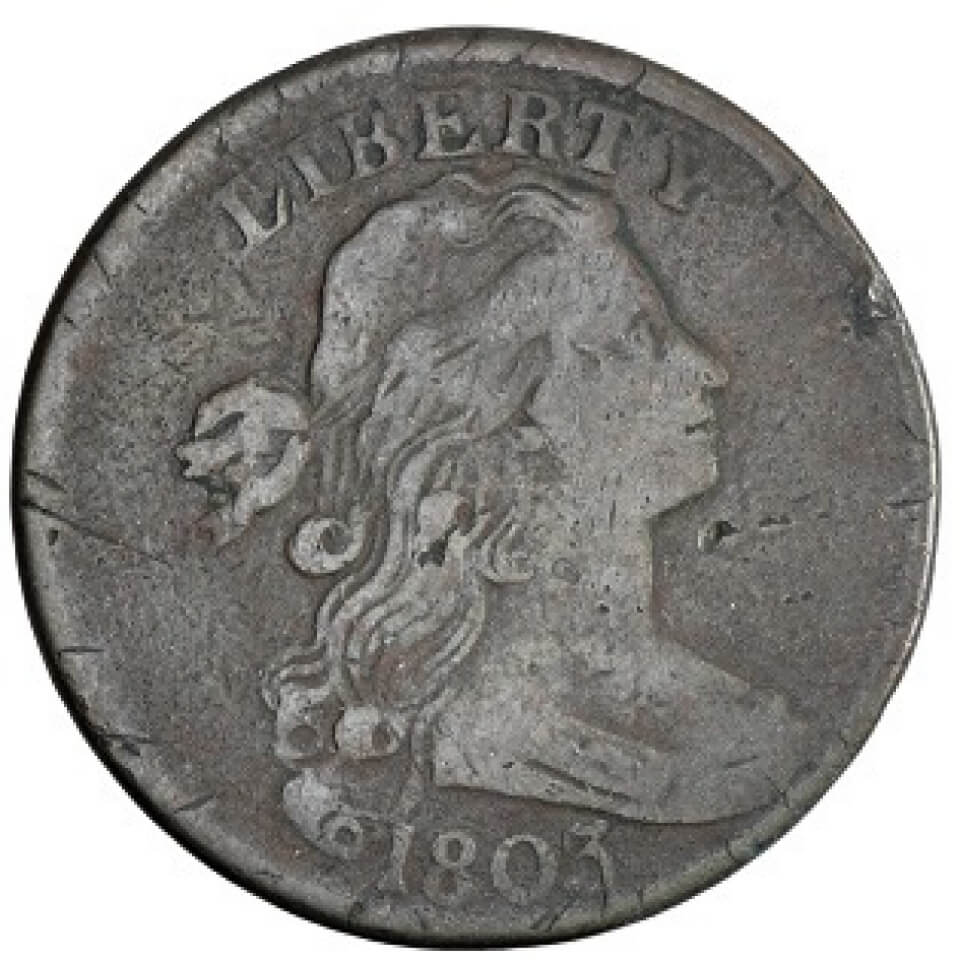 United States Copper Large Cent, "Braided Hair" Variety, 1839-1857
