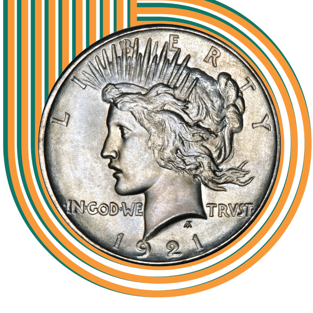 peace dollar abstract