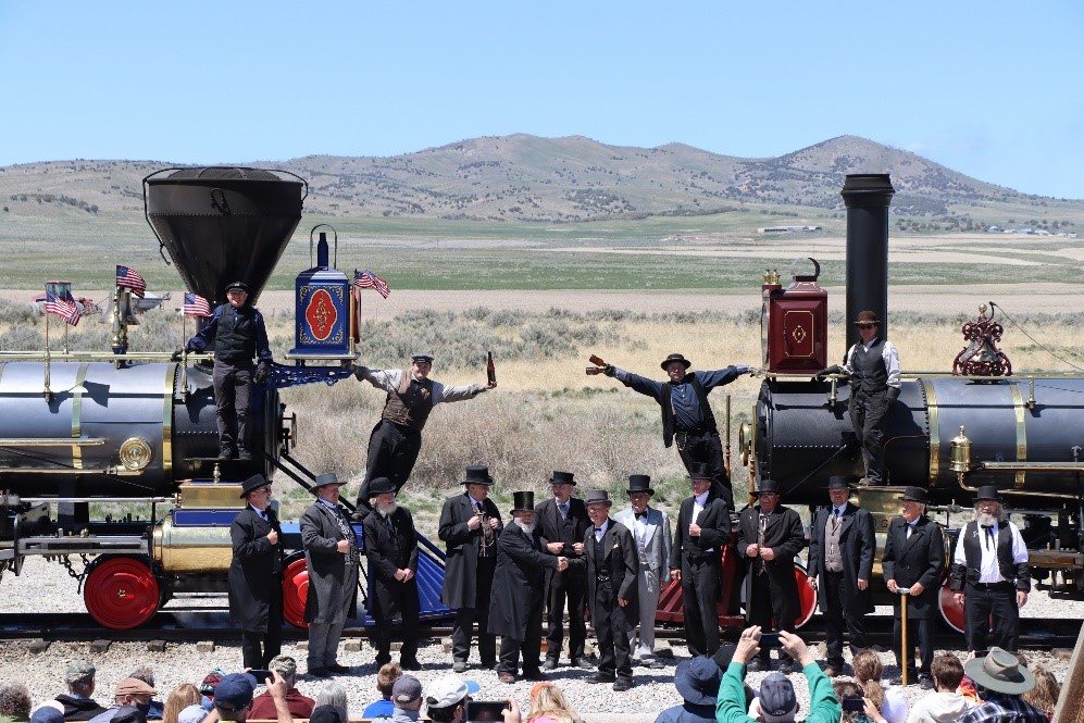 image of reenactors of the railroad ceremony