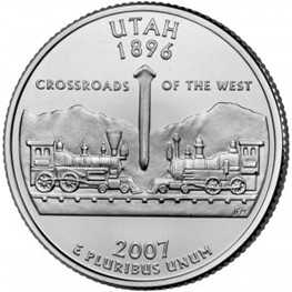 reverse of Utah state quarter
