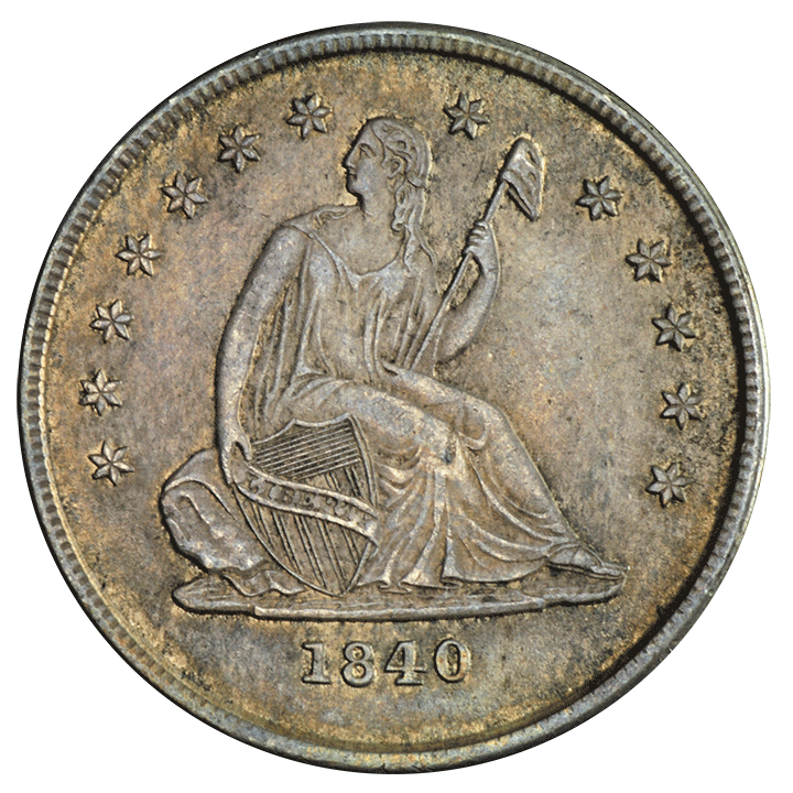 1840 O | Seated Liberty Quarter Dollar, No Drapery