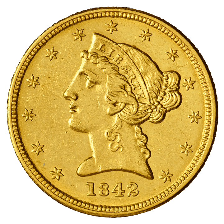 1842 D | Liberty Head Half Eagle