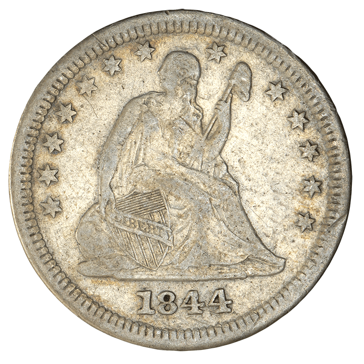 1844 O | Liberty Seated Quarter Dollar