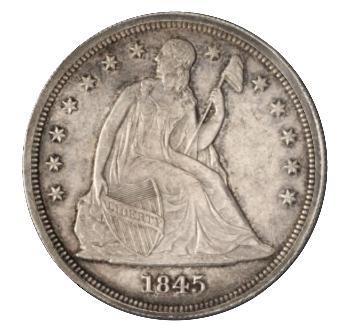 1845 | Liberty Seated Silver Dollar