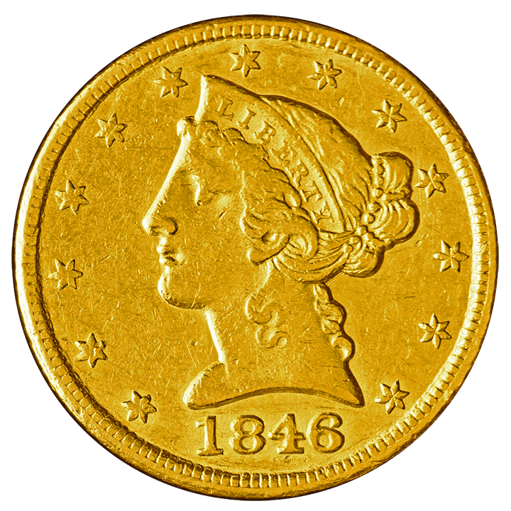 1846 C | Liberty Head Half Eagle