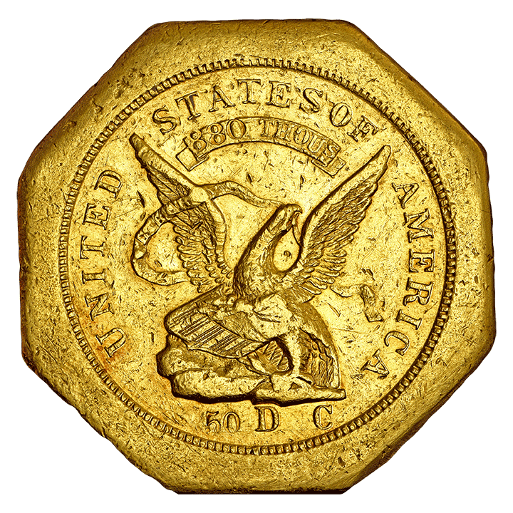 1851 | $50 California Gold, Humbert