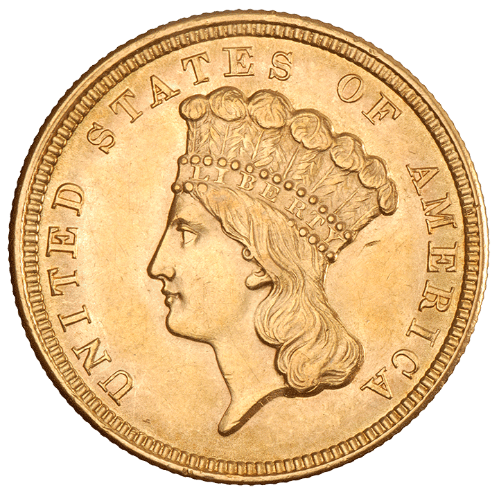 1854 | $3 Gold Indian Princess Head