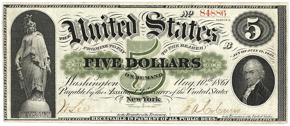 1861 | $5 Demand Note, Series 1861