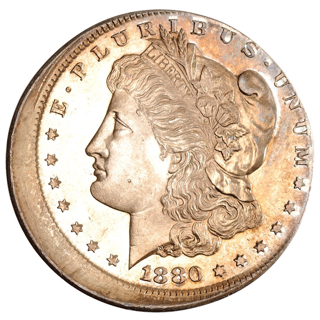 1880 | S Morgan dollar, off-center error