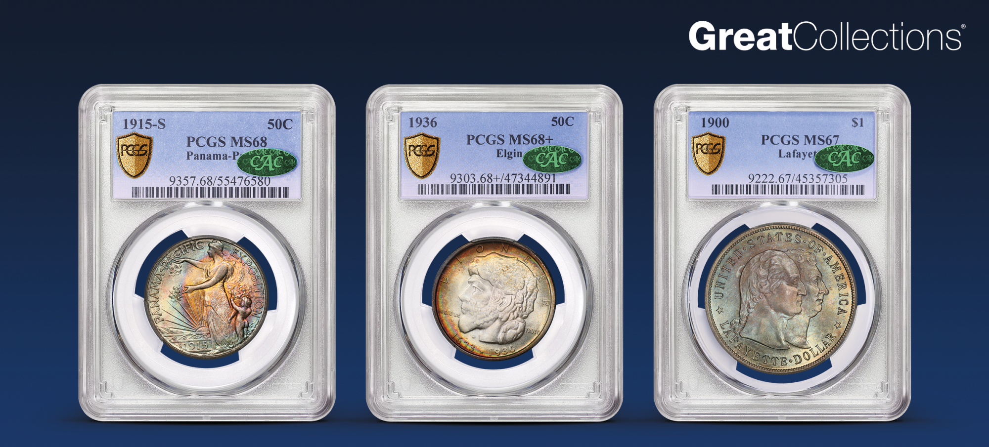 Select highlights from the silver commemorative set carefully assembled by ANA member Mike Fuljenz