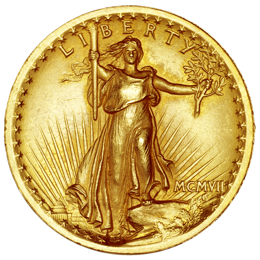 1907 | $20 Saint-Gaudens Double Eagle, High Relief, Wire Rim