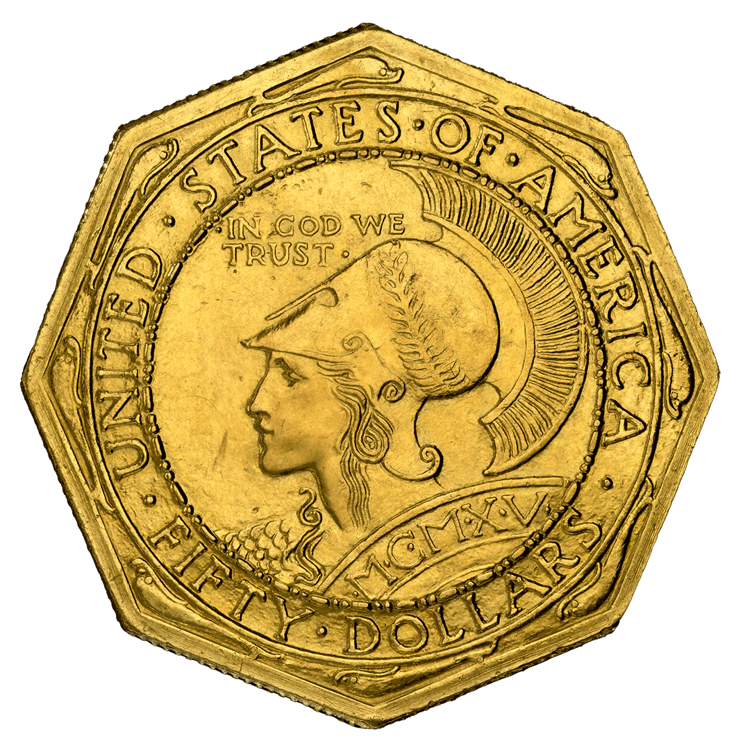 1915 | $50 Octagonal California Gold, Panama-Pacific International Exposition
